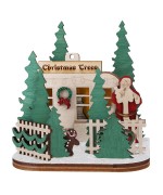 NEW - Ginger Cottages Wooden Ornament - Christmas Tree Lot